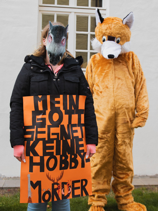 Protestaktion Hubertusmesse